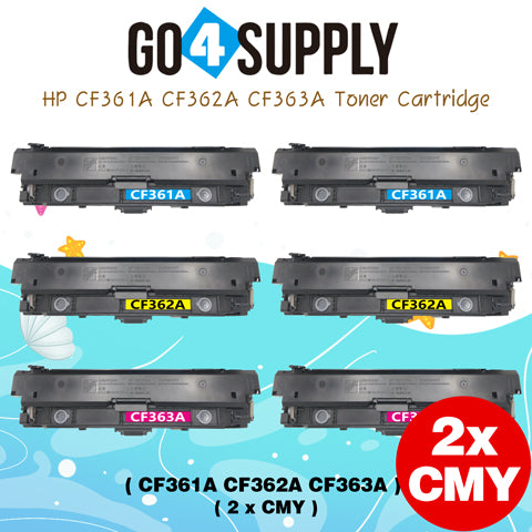 Compatible Combo Set HP 508A CF360A CF361A CF362A CF363A to use with HP Color LaserJet Enterprise Flow MFP M577c, M577z; Enterprise M552dn, M553dh, M553dn, M553n, M553x; Enterprise MFP M577dn, M577f Printers