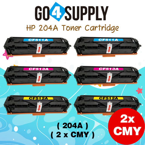 Compatible Combo Set HP 204A CF510A CF511A CF512A CF513A to use with HP Color LaserJet Pro M154a, M154nw; HP Color LaserJet Pro MFP M180fw, M180n, M180nw, M181fw Printers