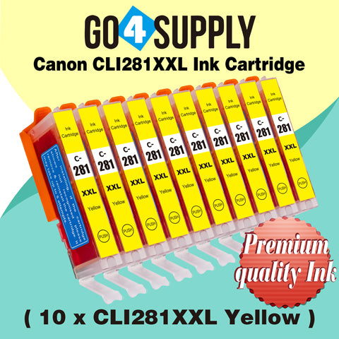 Compatible Yellow Canon CLI281 CLI281XXL CLI-281XXL Ink Cartridge CLI281XL CLI-281XL Used for PIXMA TS702/TR7520/TR8520/TR8620/TS6120/TS6220/TS6320/TS8120/TS8220/TS8320/TS9120/TS9520/TS9521C Printers