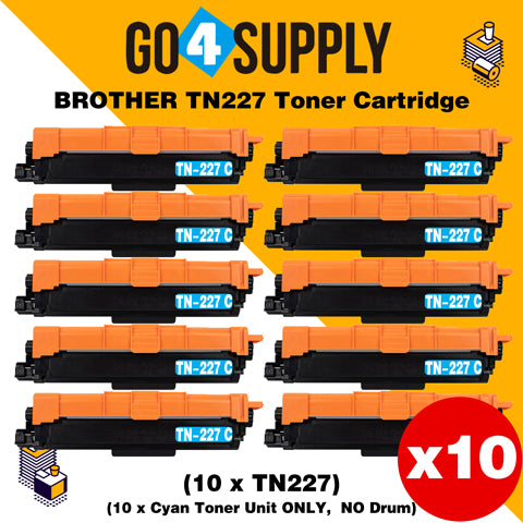Compatible (Toner Only) Cyan Brother 227 TN227 TN-227 Toner Unit Used for Brother HL-L3210CW/L3230CDW/L3710CDW/L3270CDW/L3290CDW; DCP-L3510CDW/L3550CDW/L3551CDW; MFC-L3710CW/3730CDW/L3750CDW/L3770CDW/L3745CDW Printer