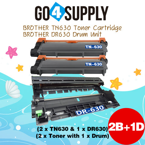 Compatible Combo Set (Drum + Toner) TN630 TN-630 Toner Cartridge with DR630 DR-630 Drum Unit Used for Brother HL-L2300D/L2365DW/L2340DW/L2320D/L2360DW; MFCL2700D/L2700DW/L2720DW/L2740DW Printer