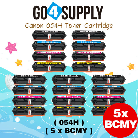 Compatible CANON Set Combo CRG054H (BCMY) Toner Cartridge CRG-054H Used for i-SENSYS LBP621Cw/LBP623Cw/MF641Cw/MF643Cdw/MF645Cx; Color imageCLASS MF642Cdw/MF641Cw/MF644Cdw/LBP622Cdw