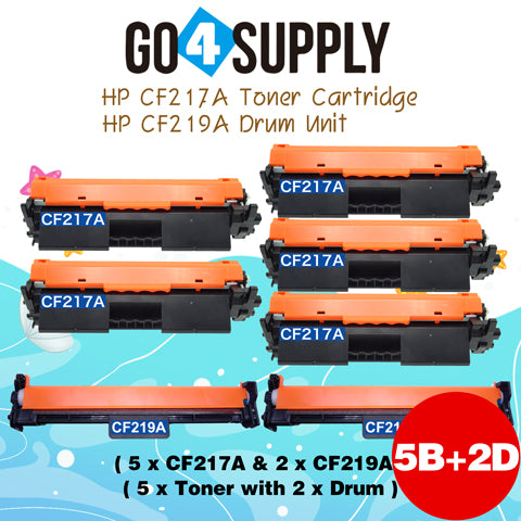 Compatible HP Combo Set CF217A 17A Toner Unit with CF219A 19A Drum Unit Replacement for Pro M102w/102a; Pro MFP M130a/130nw/130fn/130fw