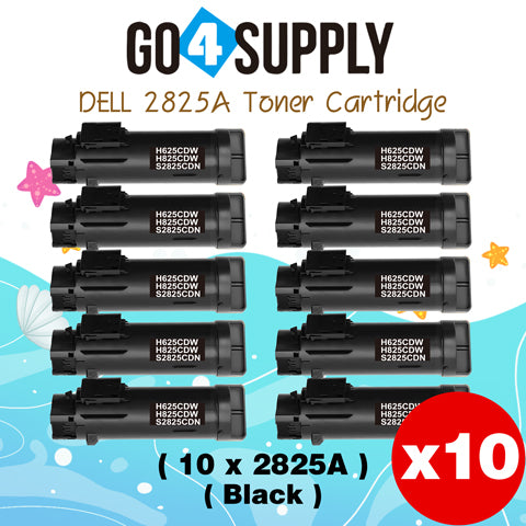Compatible (3,000 Yield) Dell 2825 593-BBOW N7DWF Black Toner Cartridge Replacement for H825cdw H625cdw S2825cdn Printer