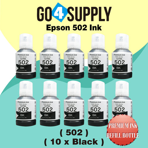 Compatible 502 Black Ink Refill Bottles for ET-2750 ET2760 ET-2803 ET-3750 ET-4750 ET-3760 ET-4760 ET-2850 ET-4800 ET-3700 ET-3710 ET-15000 ET-2800 ST-4000 Printer