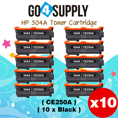 Compatible HP 504A CE250A Black Toner Cartridge to use for HP Color LaserJet CM3530 MFP, CM3530fs MFP, CP3525dn, CP3525n, CP3525x Printer
