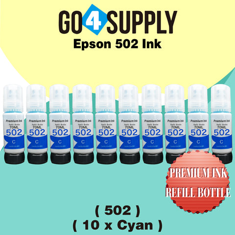 Compatible 502 Cyan Ink Refill Bottles for ET-2750 ET2760 ET-2803 ET-3750 ET-4750 ET-3760 ET-4760 ET-2850 ET-4800 ET-3700 ET-3710 ET-15000 ET-2800 ST-4000 Printer