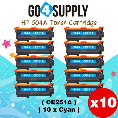 Compatible HP CE251A CE250A 504A Toner Cartridge to work for HP Color LaserJet CM3530 MFP, CM3530fs MFP, CP3525dn, CP3525n, CP3525x Printers (1 Pack, Cyan)