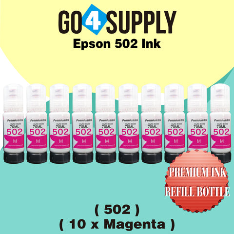 Compatible 502 Magenta Ink Refill Bottles for ET-2750 ET2760 ET-2803 ET-3750 ET-4750 ET-3760 ET-4760 ET-2850 ET-4800 ET-3700 ET-3710 ET-15000 ET-2800 ST-4000 Printer