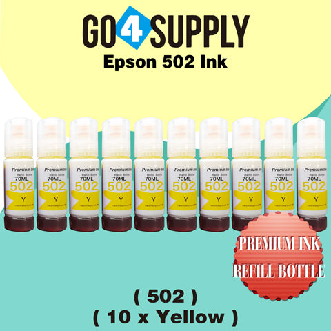 Compatible 502 Yellow Ink Refill Bottles for ET-2750 ET2760 ET-2803 ET-3750 ET-4750 ET-3760 ET-4760 ET-2850 ET-4800 ET-3700 ET-3710 ET-15000 ET-2800 ST-4000 Printer