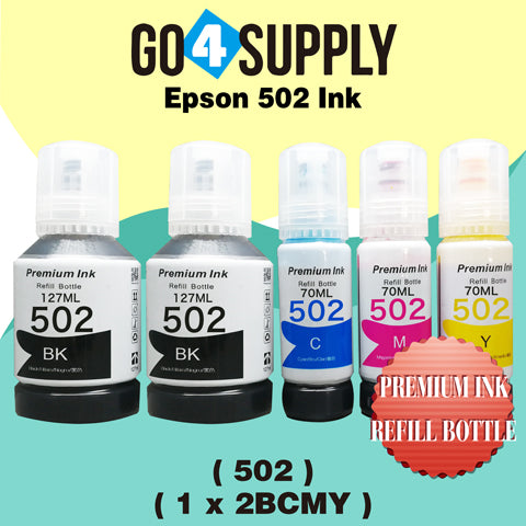 Compatible 502 Yellow Ink Refill Bottles for ET-2750 ET2760 ET-2803 ET-3750 ET-4750 ET-3760 ET-4760 ET-2850 ET-4800 ET-3700 ET-3710 ET-15000 ET-2800 ST-4000 Printer