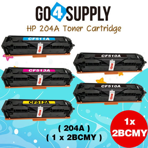 Compatible Combo Set HP 204A CF510A CF511A CF512A CF513A to use with HP Color LaserJet Pro M154a, M154nw; HP Color LaserJet Pro MFP M180fw, M180n, M180nw, M181fw Printers