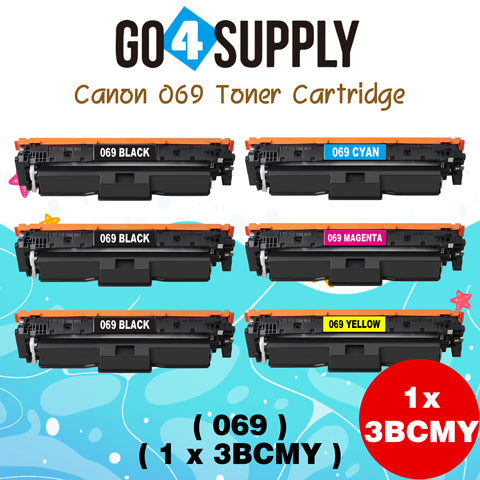Compatible Canon 069 (Combo Set) Toner Cartridge Used in Canon Color imageCLASS MF753Cdw MF751Cdw LBP674Cdw Printers