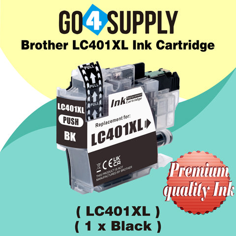Compatible Brother LC401XL LC-401XL Black Ink Cartridge Replacement for MFC-J1010DW MFC-J1012DW MFC-J1170DW Printer