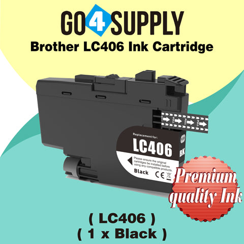 Compatible Brother LC406 LC-406 Black Ink Cartridge Replacement for MFC-J4335DW MFC-J4345DW MFC-J4535DW MFC-J5855DW MFC-J5955DW MFC-J6555DW MFC-J6955DW HL-JF1 Printer