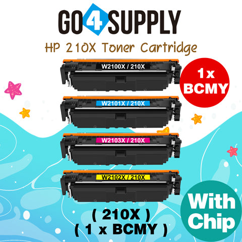 Compatible Combo Set HP 210X W2100X W2101X W2102X W2103X to use with HP Color LaserJet Pro 4201dn 4201dw;Color LaserJet Pro MFP 4301fdn 4301fdw Printers