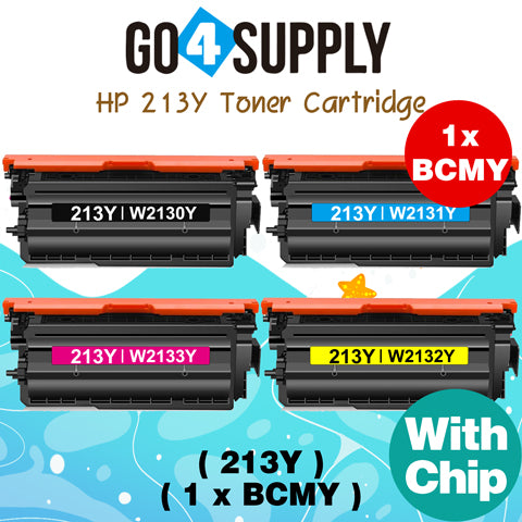 Compatible Combo Set HP 213Y W2130Y W2131Y W2132Y W2133Y Toner Cartridge use for HP LaserJet Enterprise 5700dn/6700dn/6701dn, Color LaserJet EnterpriseVFP 5800f/5800dn/6800dn, Color LaserJet Enterprise Flow MFP5800zf/6800zf/6800zfsw/6800zfw Printers