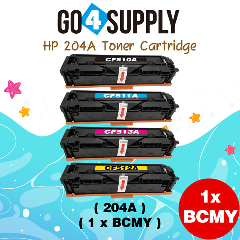 Compatible Combo Set HP 204A CF510A CF511A CF512A CF513A to use with HP Color LaserJet Pro M154a, M154nw; HP Color LaserJet Pro MFP M180fw, M180n, M180nw, M181fw Printers