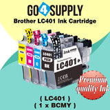Compatible Brother LC401 LC-401 (BCMY) Set Combo Standard-Yield Ink Cartridge Replacement for MFC-J1010DW MFC-J1012DW MFC-J1170DW Printer
