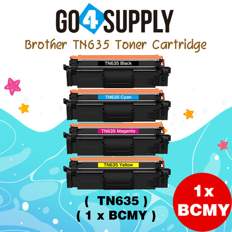 Compatible BCMY SET Brother TN635 Toner Cartridge Used for HL-L8430CDW HL-L8430CDWT HL-L8570CDW MFC-L8730CDW MFC-L8930CDW MFC-L8970CDW EX575
