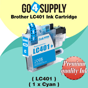 Compatible Brother LC401 LC-401 Cyan Standard-Yield Ink Cartridge Replacement for MFC-J1010DW MFC-J1012DW MFC-J1170DW Printer