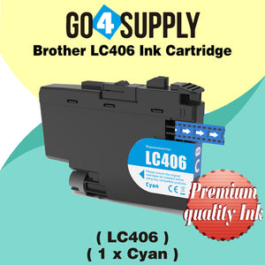 Compatible Brother LC406 LC-406 Cyan Ink Cartridge Replacement for MFC-J4335DW MFC-J4345DW MFC-J4535DW MFC-J5855DW MFC-J5955DW MFC-J6555DW MFC-J6955DW HL-JF1 Printer