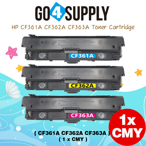 Compatible Combo Set HP 508A CF360A CF361A CF362A CF363A to use with HP Color LaserJet Enterprise Flow MFP M577c, M577z; Enterprise M552dn, M553dh, M553dn, M553n, M553x; Enterprise MFP M577dn, M577f Printers