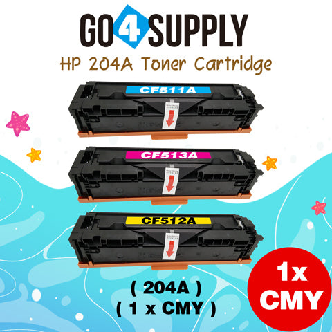Compatible Combo Set HP 204A CF510A CF511A CF512A CF513A to use with HP Color LaserJet Pro M154a, M154nw; HP Color LaserJet Pro MFP M180fw, M180n, M180nw, M181fw Printers