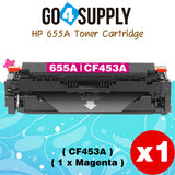 Compatible HP 655A CF453A Magenta Toner Cartridge to use for HP Color LaserJet Enterprise Flow MFP M681f, M681z, M682z; HP Color LaserJet Enterprise M652dn, M652n, M653dh, M653dn, M653x; HP Color LaserJet Enterprise MFP M681dh, M681f Printers