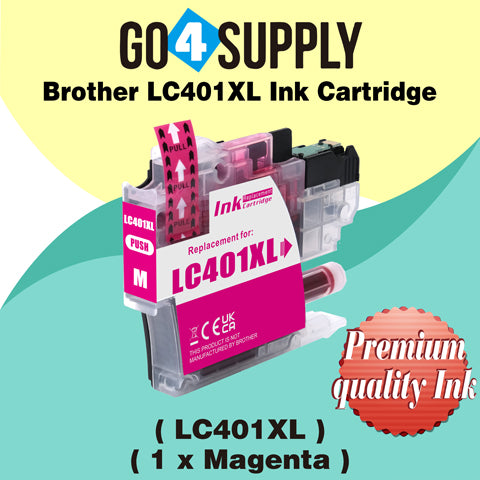 Compatible Brother LC401XL LC-401XL Magenta Ink Cartridge Replacement for MFC-J1010DW MFC-J1012DW MFC-J1170DW Printer