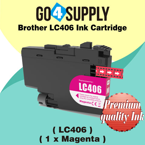 Compatible Brother LC406 LC-406 Magenta Ink Cartridge Replacement for MFC-J4335DW MFC-J4345DW MFC-J4535DW MFC-J5855DW MFC-J5955DW MFC-J6555DW MFC-J6955DW HL-JF1 Printer