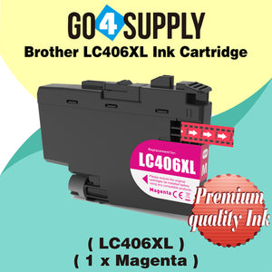 Compatible Brother LC406XL LC-406XL Magenta Ink Cartridge Replacement for MFC-J4335DW MFC-J4345DW MFC-J4535DW MFC-J5855DW MFC-J5955DW MFC-J6555DW MFC-J6955DW HL-JF1 Printer