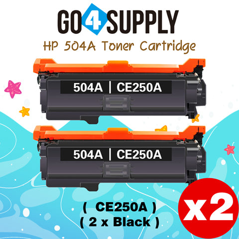 Compatible HP 504A CE250A Black Toner Cartridge to use for HP Color LaserJet CM3530 MFP, CM3530fs MFP, CP3525dn, CP3525n, CP3525x Printer