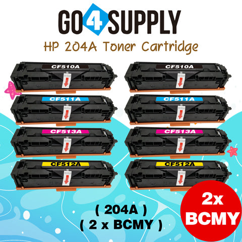 Compatible Combo Set HP 204A CF510A CF511A CF512A CF513A to use with HP Color LaserJet Pro M154a, M154nw; HP Color LaserJet Pro MFP M180fw, M180n, M180nw, M181fw Printers