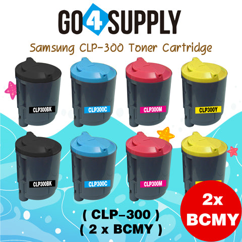 Compatible Combo Set Samsung CLP 300 CLP-K300A CLP-C300A CLP-M300A CLP-Y300A to use with SAMSUNG CLP-300 CLP-300N CLX-2160 CLX-2160N CLX-3160 CLX-3160FN Printers