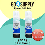 Compatible 502 Cyan Ink Refill Bottles for ET-2750 ET2760 ET-2803 ET-3750 ET-4750 ET-3760 ET-4760 ET-2850 ET-4800 ET-3700 ET-3710 ET-15000 ET-2800 ST-4000 Printer