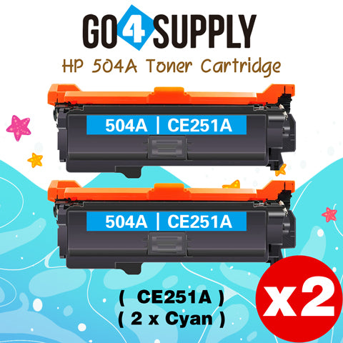 Compatible HP CE251A CE250A 504A Toner Cartridge to work for HP Color LaserJet CM3530 MFP, CM3530fs MFP, CP3525dn, CP3525n, CP3525x Printers (1 Pack, Cyan)
