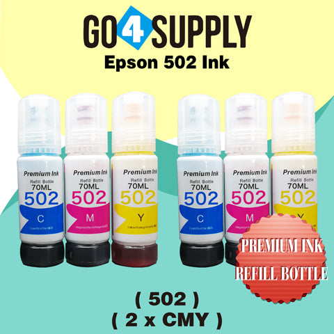 Compatible 502 Ink Refill Bottles for ET-2750 ET2760 ET-2803 ET-3750 ET-4750 ET-3760 ET-4760 ET-2850 ET-4800 ET-3700 ET-3710 ET-15000 ET-2800 ST-4000 Printer