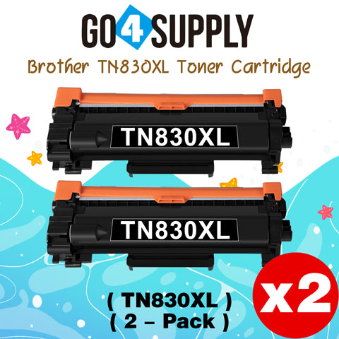 Compatible Brother TN830XL Black High Yield Toner Cartridge (2-Pack) | for HL-L2460DW, MFC-L2820DW, HL-L2480DW, DCP-L2640DW, MFC-L2900DW