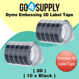 Compatible DYMO 3/8 Inch 3D Plastic Self-Adhesive Labels for Dymo Embossing Label (Black)
