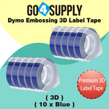 Compatible DYMO 3/8 Inch 3D Plastic Self-Adhesive Labels for Dymo Embossing Label (Blue)