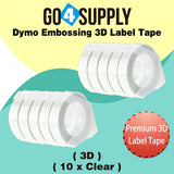 Compatible DYMO 3/8 Inch 3D Plastic Self-Adhesive Labels for Dymo Embossing Label (Clear)