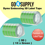 Compatible DYMO 3/8 Inch 3D Plastic Self-Adhesive Labels for Dymo Embossing Label (Green)