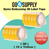 Compatible DYMO 3/8 Inch 3D Plastic Self-Adhesive Labels for Dymo Embossing Label (Yellow)