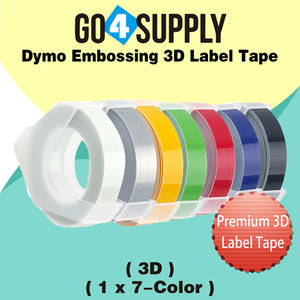 Compatible DYMO 3/8 Inch 3D Plastic Self-Adhesive Labels for Dymo Embossing Label (Set Combo)