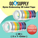 Compatible DYMO 3/8 Inch 3D Plastic Self-Adhesive Labels for Dymo Embossing Label (Set Combo)
