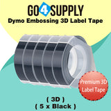 Compatible DYMO 3/8 Inch 3D Plastic Self-Adhesive Labels for Dymo Embossing Label (Black)