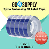Compatible DYMO 3/8 Inch 3D Plastic Self-Adhesive Labels for Dymo Embossing Label (Blue)
