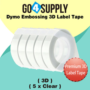 Compatible DYMO 3/8 Inch 3D Plastic Self-Adhesive Labels for Dymo Embossing Label (Clear)