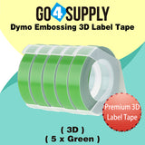 Compatible DYMO 3/8 Inch 3D Plastic Self-Adhesive Labels for Dymo Embossing Label (Green)